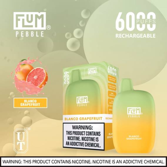 Flum Pebble Vape Ingredients - FLUM PEBBLES 6000 nefes beyaz greyfurt 842610
